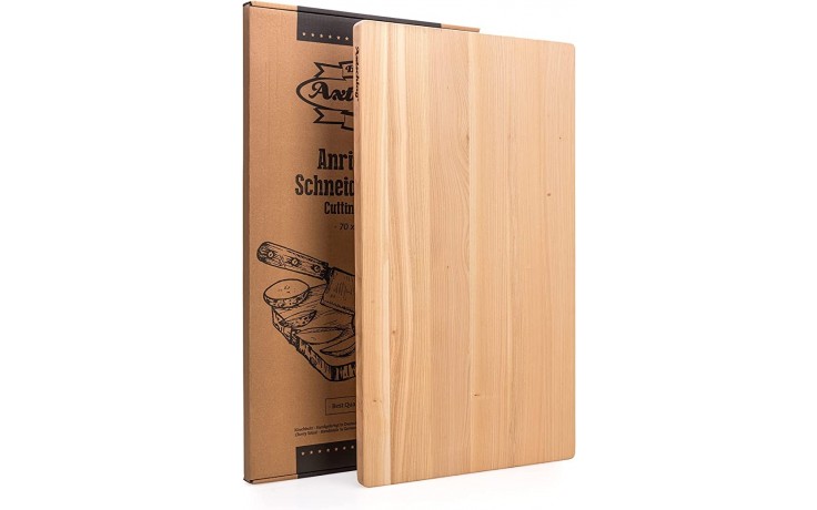 Axtschlag BBQ Anrichtbrett und Schneidebrett L Großes Arbeitsbrett - 40 x 35 x 2,5 cm ideal für Küche und Grill und BBQ