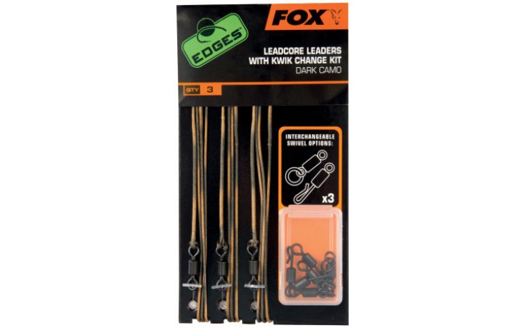 FOX Edges Leadcore Leaders with Kwik Change Kit