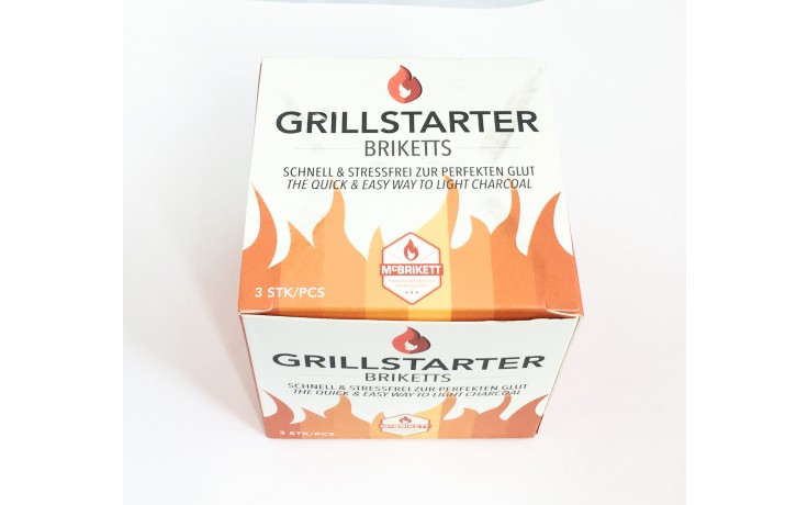 Grillstarter Briketts Grillanzünder 3er Packung Anzündbriketts