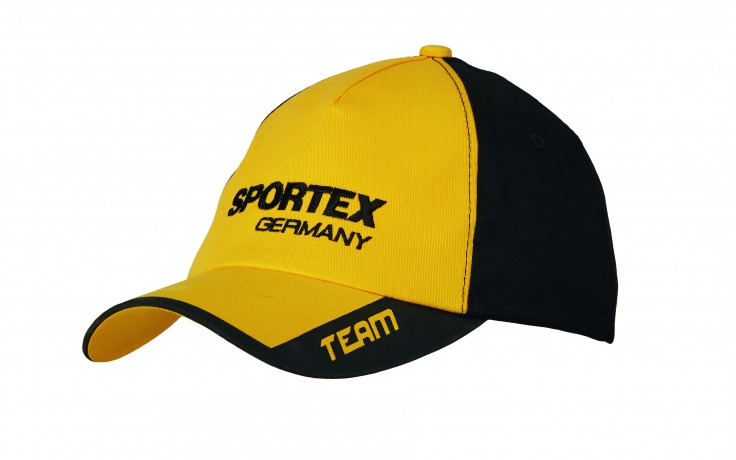 Sportex Base Cap gelbes Schild, schwarz hinten| Baseballcap von Sportex