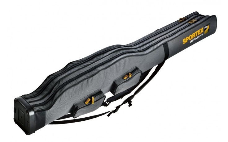 Sportex Super Safe 1,5 Meter mit 2 Fächer für 2 bis 4  Angelruten Farbe grau mit 2 Trageriemen