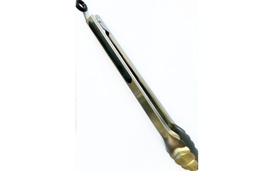 Barbeque Zange als Grillwender oder Steakwender 31 cm lang aus Edelstahl