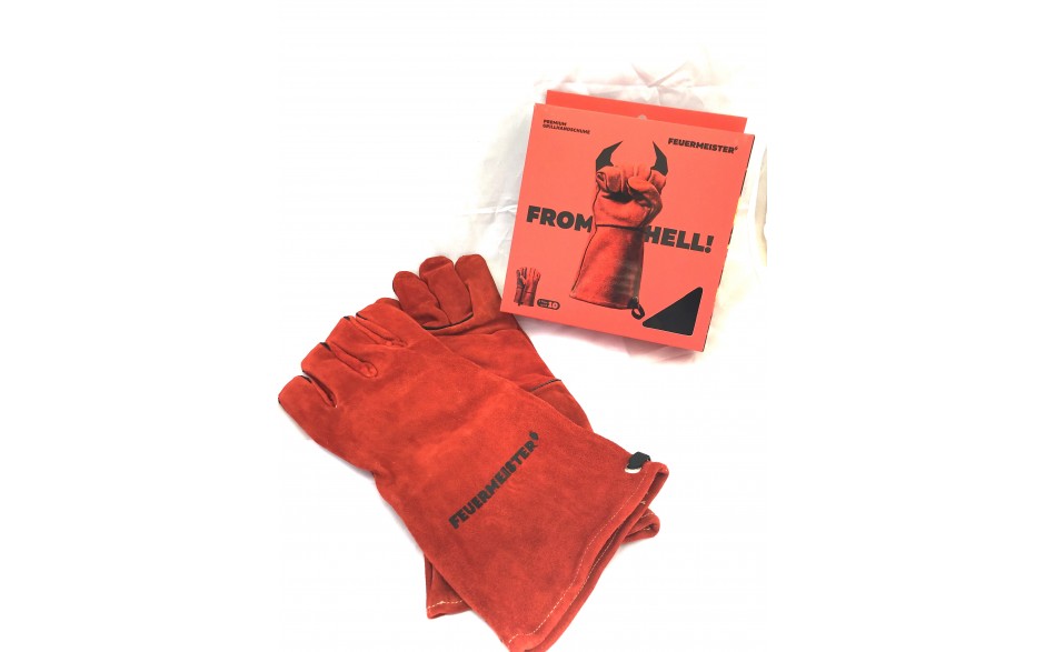 Grillhandschuhe Paar Premium aus rotem Spaltleger