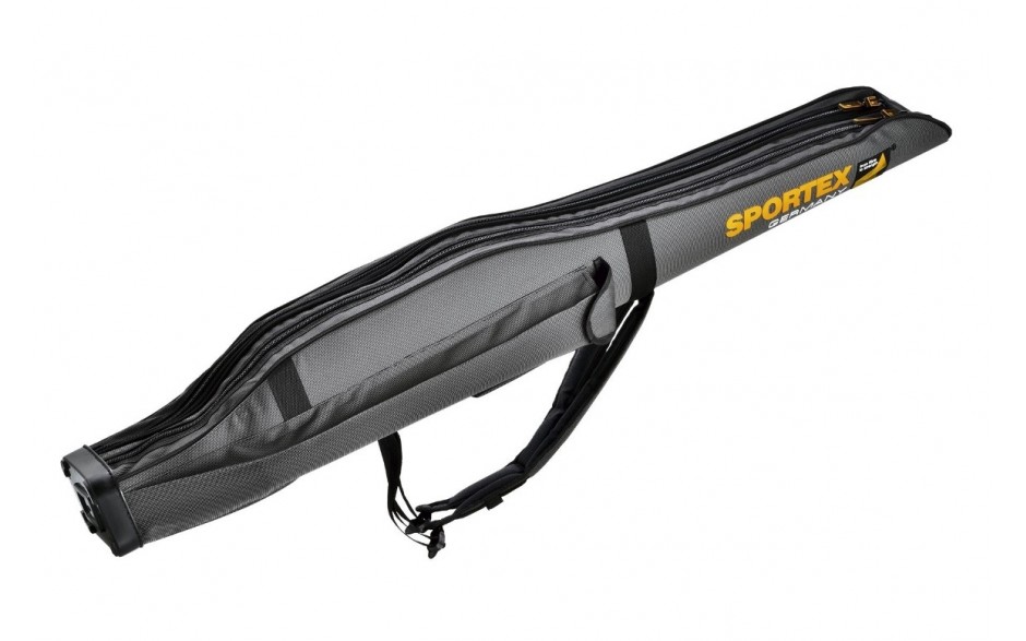 Sportex Super Safe 1,65 Meter mit  2 Fächer für 2 Angelruten Farbe grau mit 2 Trageriemen