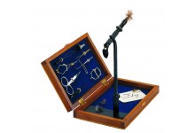 Fliegenbindeset in der Holzbox mit Bindewerkzeuge zum Fliegenbinden inklusive Bindestock