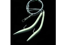 Dega Gummi Makk Meeressystem 0,80 mm Schnur 100 cm 2 Arme Haken Gr. 8/0