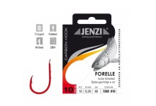 Zielfisch-Haken, Forellenhaken Gr. 6, gebunden, 0,25 mm, 60 cm