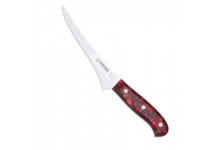 Giesser Premium Cut BBQ Messer Filetiermesser Filetmesser mit rotem Acryl Griff 28,5 cm Länge Klinge 16,5 cm