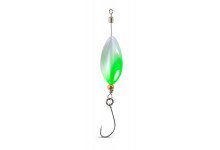 Iron Trout Swirly Leaf Lure Spoon 3 Gramm 6,5 cm Köder WG White Green